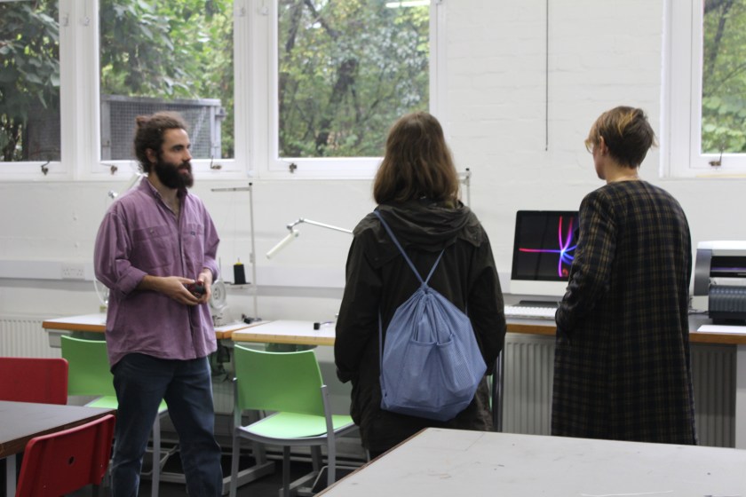 Technical tutor Charlie Evans gave visitors a tour of the workshop facilities