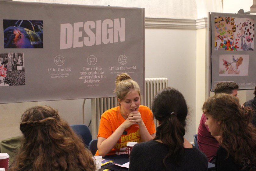 Annie Kruntcheva talks to prospective students about Design at Goldsmiths