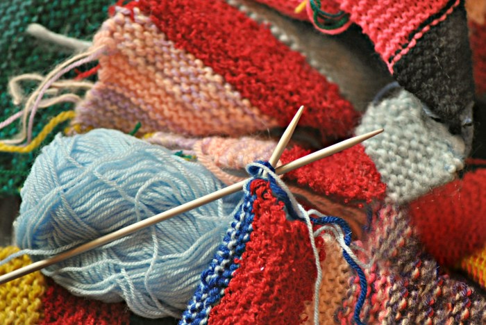 Yarn and knitting needles