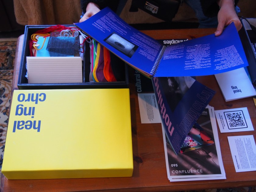 Cynthia's Healing Chronicles toolkit at the 2019 MA Design Expanded Practice show: Confluence 